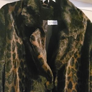 Faux Cheetah Print Coat